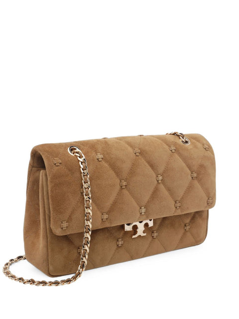 Tory Burch Bunny Knot Suede Shoulder Bag