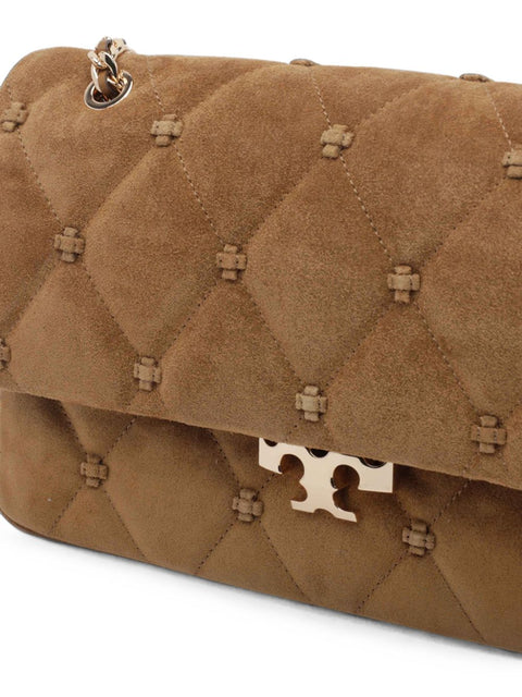 Tory Burch Bunny Knot Suede Shoulder Bag