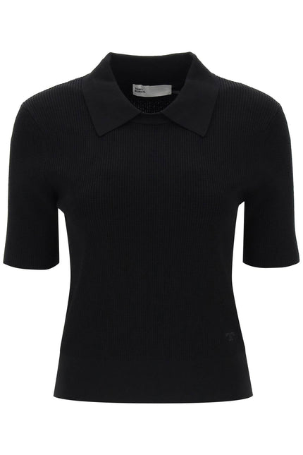 Tory burch knitted polo shirt-women > clothing > topwear-Tory Burch-m-Black-Urbanheer
