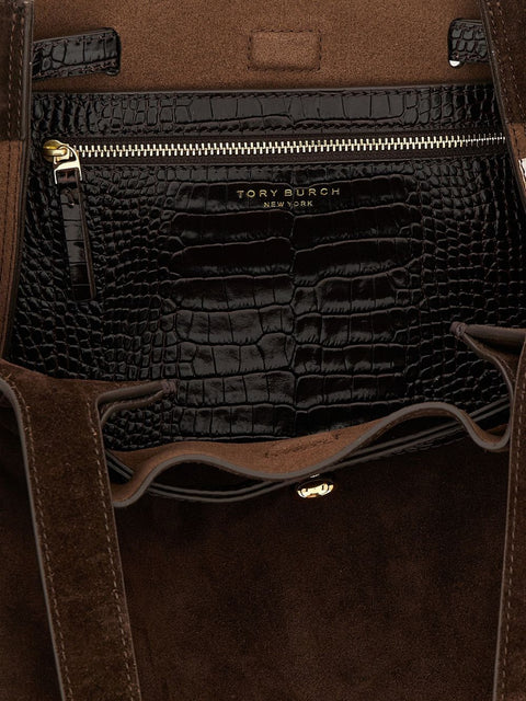 Tory Burch Romy Suede Leather Tote Bag