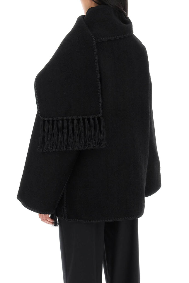 Toteme embroidered scarf jacket-women > clothing > jackets-Toteme-38-Black-Urbanheer