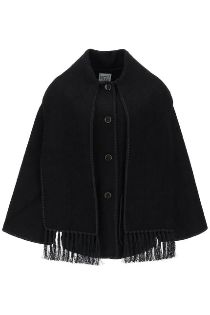 Toteme embroidered scarf jacket-women > clothing > jackets-Toteme-38-Black-Urbanheer