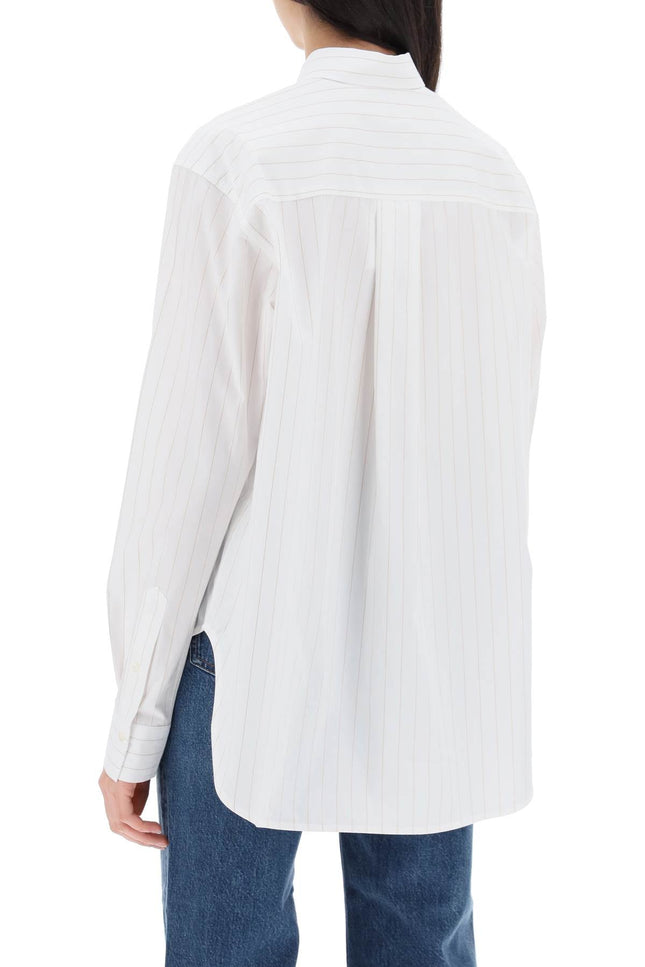 Toteme striped signature dress shirt-women > clothing > shirts and blouses > shirts-Toteme-Urbanheer