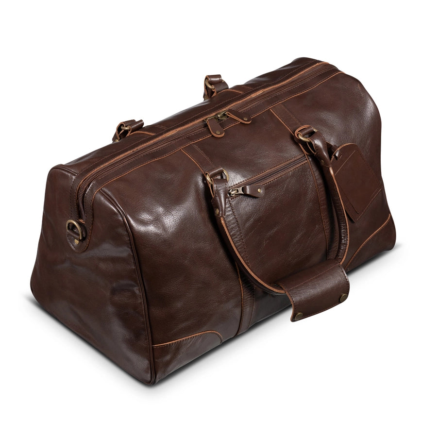 Tourist Leather Duffle 21" Antique Brown-Bags-Hides-21 x 12 x 12 in (53.3 x 30.5 x 30.5 cm)-Antique Brown-Urbanheer
