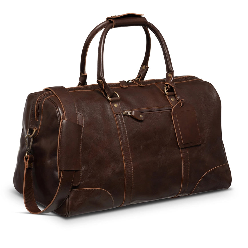 Tourist Leather Duffle 21" Antique Brown-Bags-Hides-21 x 12 x 12 in (53.3 x 30.5 x 30.5 cm)-Antique Brown-Urbanheer