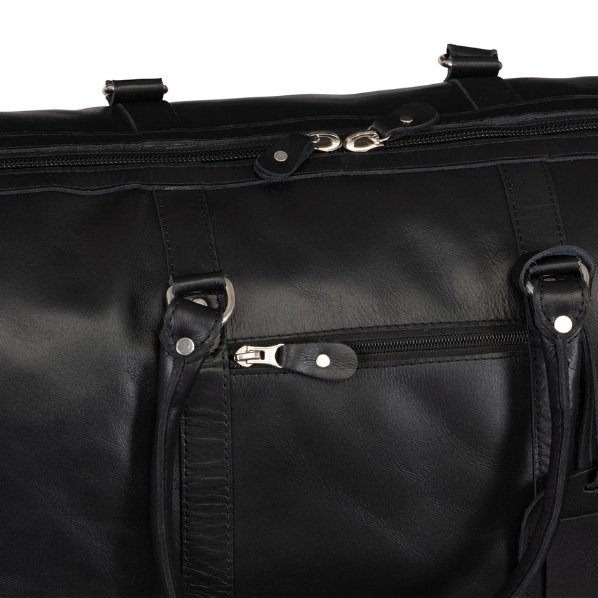 Tourist Leather Duffle 21" Black-Bags-Hides-21 x 12 x 12 in (53.3 x 30.5 x 30.5 cm)-Black-Urbanheer