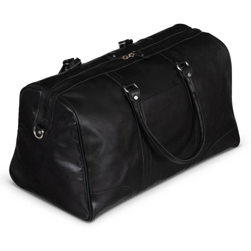 Tourist Leather Duffle 21" Black-Bags-Hides-21 x 12 x 12 in (53.3 x 30.5 x 30.5 cm)-Black-Urbanheer