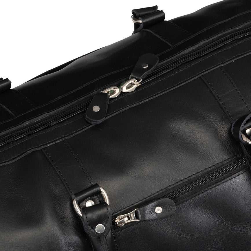 Tourist Leather Duffle 21" Black-Bags-Hides-21 x 12 x 12 in (53.3 x 30.5 x 30.5 cm)-Black-Urbanheer
