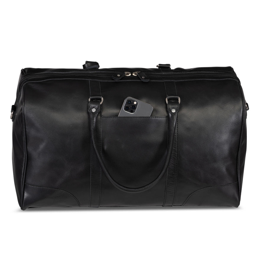 Tourist Leather Duffle 21" Black-Bags-Hides-21 x 12 x 12 in (53.3 x 30.5 x 30.5 cm)-Black-Urbanheer