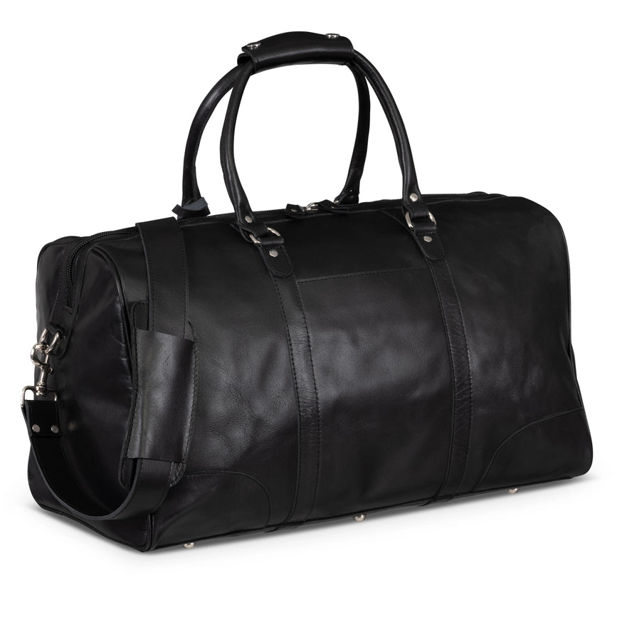 Tourist Leather Duffle 21" Black-Bags-Hides-21 x 12 x 12 in (53.3 x 30.5 x 30.5 cm)-Black-Urbanheer
