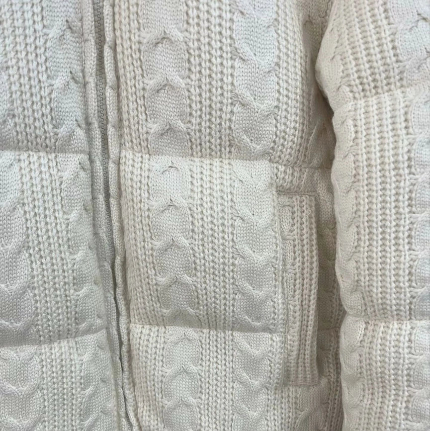 Trendy Stand-Collar Knitted Bread Padded Jacket-Jacket-Rosa Clothing-XS-White-Urbanheer