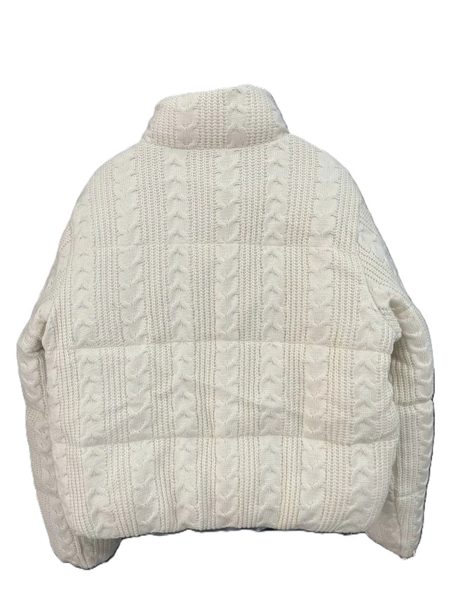 Trendy Stand-Collar Knitted Bread Padded Jacket-Jacket-Rosa Clothing-XS-White-Urbanheer