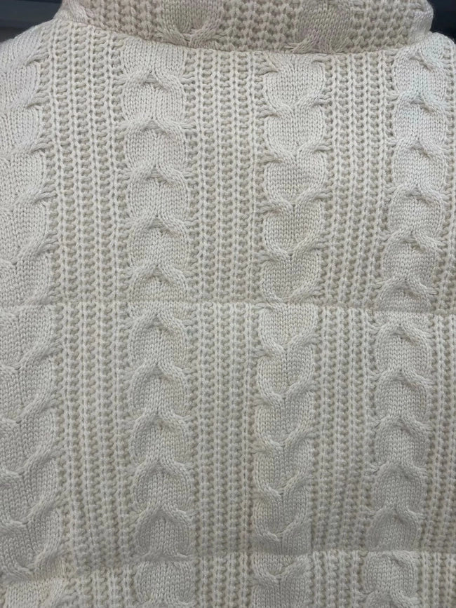 Trendy Stand-Collar Knitted Bread Padded Jacket-Jacket-Rosa Clothing-XS-White-Urbanheer