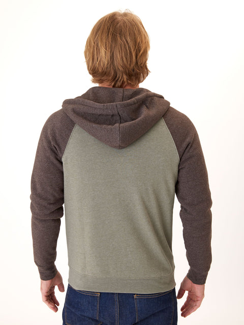 Triblend Raglan Colorblock Zip Fleece Hoodie