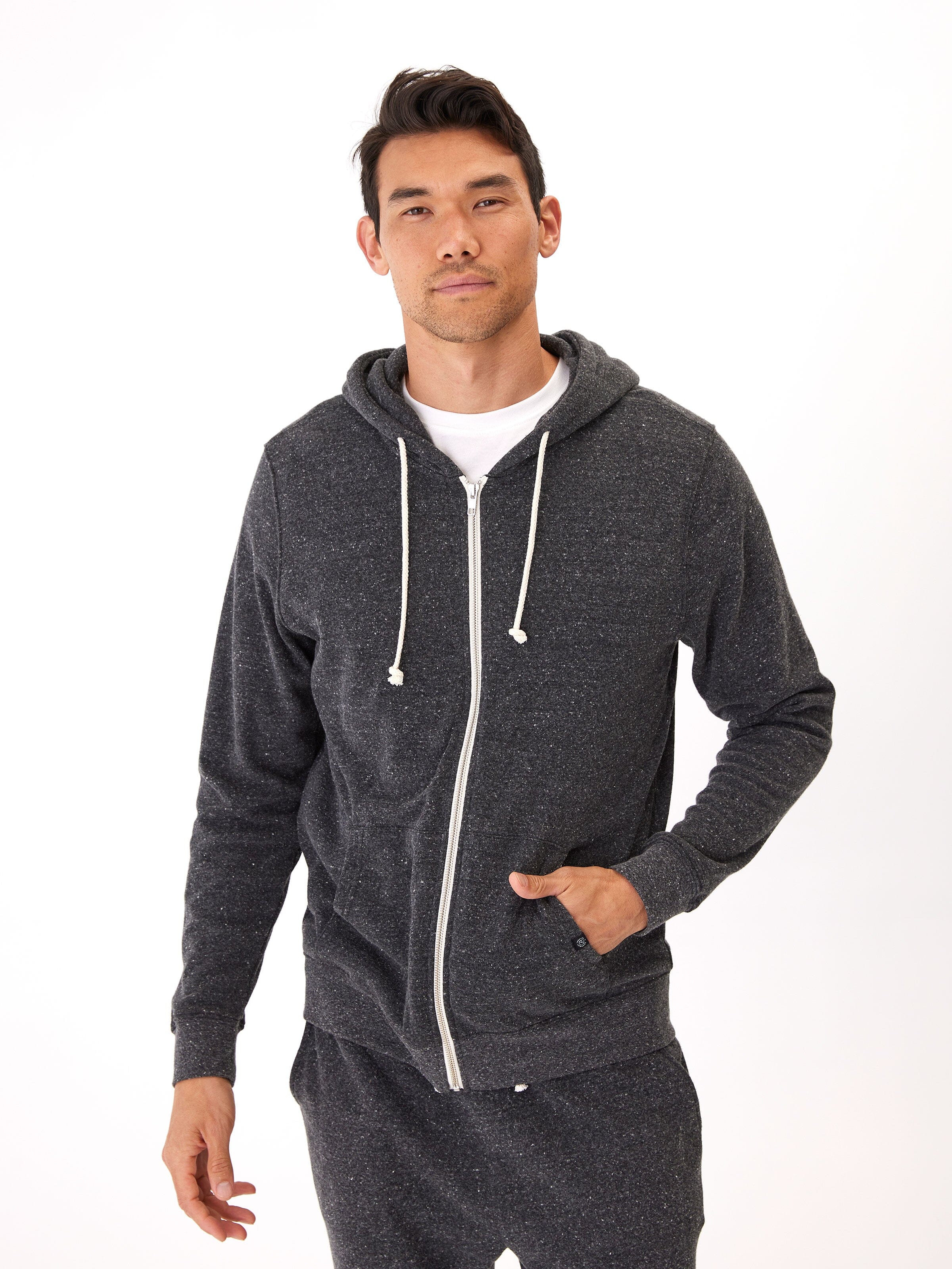 Triblend Zip Fleece Hoodie