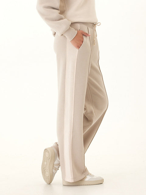 Tricia Triblend Fleece Colorblock Wide Leg Pant