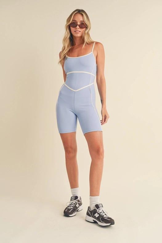 Trim Detailing Romper Blue-Romper-KIMBERLY C-S-Urbanheer