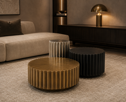 Trio Fluted Coffee Table Set