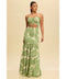 Tropical Leaves Katia Scrunch Maxi Dress GREEN-Dress-Luxxel-S-Urbanheer