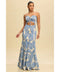 Tropical Leaves Katia Scrunch Maxi Dress LT BLUE-Dress-Luxxel-S-LT BLUE-Urbanheer