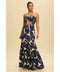Tropical Leaves Katia Scrunch Maxi Dress NAVY-Dress-Luxxel-S-NAVY-Urbanheer