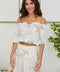 Tropical Print Croped Linen Top