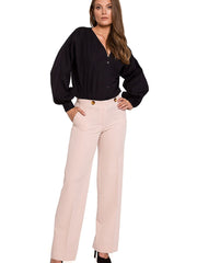 Trousers women outfit 158103 Makover-Casual Pants for Women-Makover-beige-L-Urbanheer