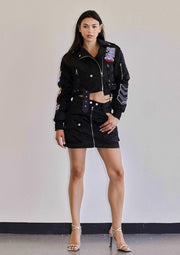 True Freedom Nylon MA-1 Rider Jacket Black-Jacket-Vibrant M.i.U-S-Urbanheer