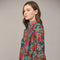 Tucked Yoke Detail Standing Collar Blouse-Blouse-FATE-S-TEAL GREEN MULTI-Urbanheer