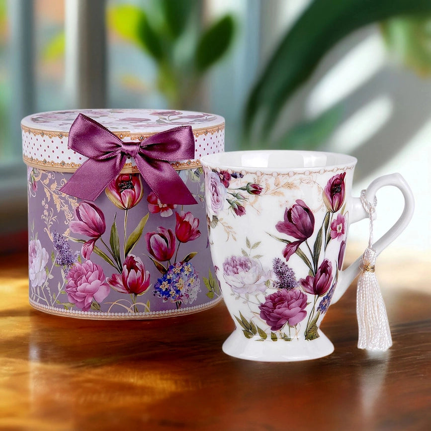 Tulip Tea/Coffee Tall Mug in Gift Box-Mug-STP-3.07 x 4.1" (7.8 x 10.5 cm)-Urbanheer