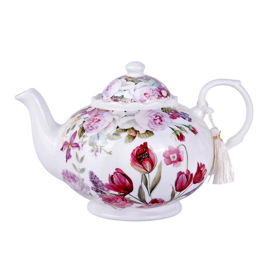 Tulips Bone China Teapot in Gift Box-Teapot-STP-8.66 х 5.8 х 5.6" (22 х 14.8 х 14.2 cm)-Urbanheer