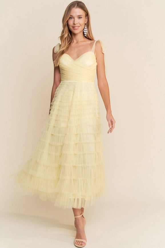 Tulle Midi Dress-Dress-Maniju-S-Butter Yellow-Urbanheer
