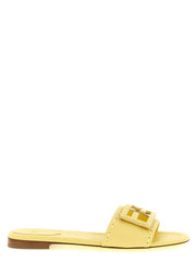 Tumbled Leather Baguette Slides Comfortable Everyday Wear