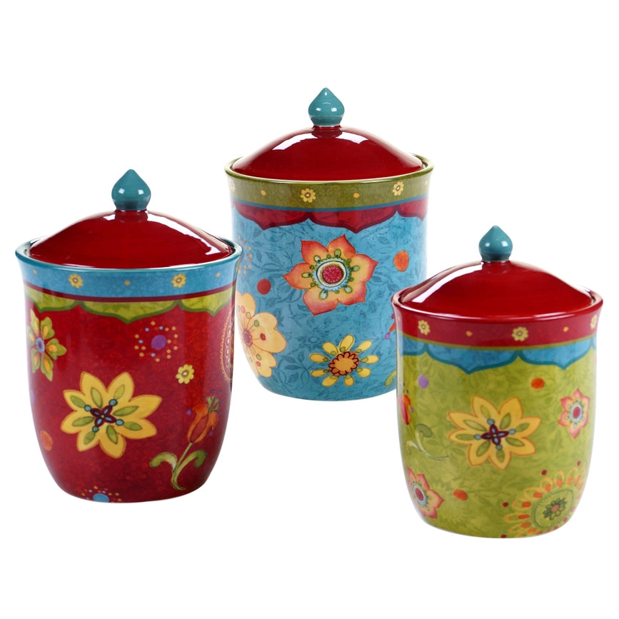 Tunisian Sunset Canister Set 3 Pc. 56 72 102 oz.-Canisters-Certified International-56 oz. 72 oz. 102 oz.-Urbanheer