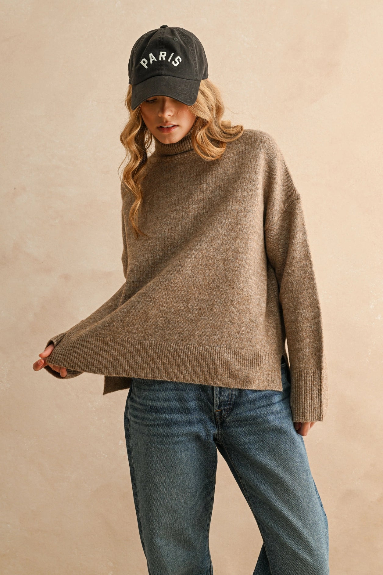 Turtle Neck Long Sleeve Sweater Top