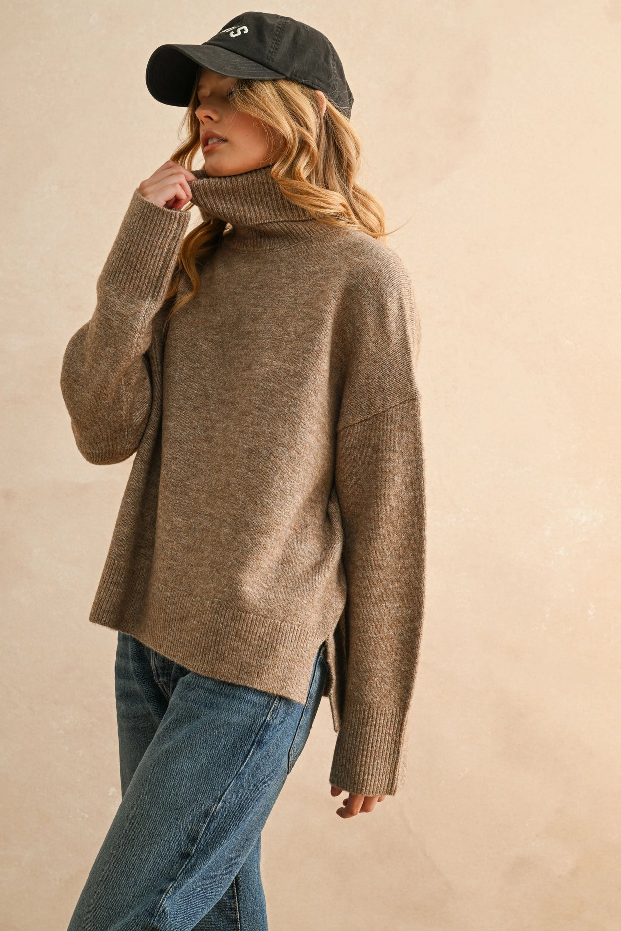 Turtle Neck Long Sleeve Sweater Top