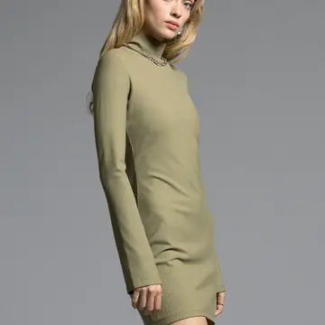 Turtle Neck Ribbed Dress - Penelope Dress