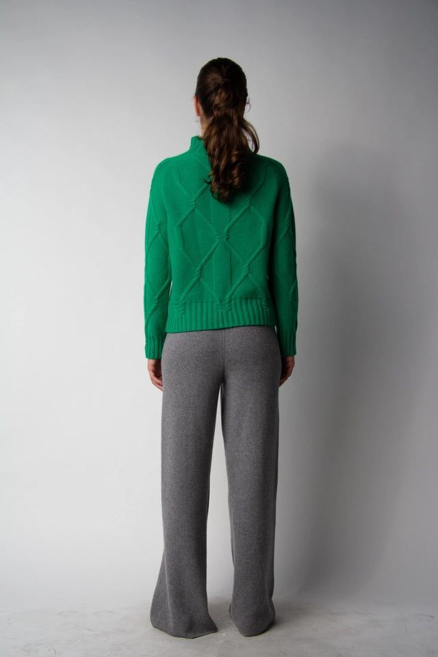 Turtleneck Sweater with Braids in Cashmere Blend Parrocchetto-Sweater-LÈMME-L-Urbanheer