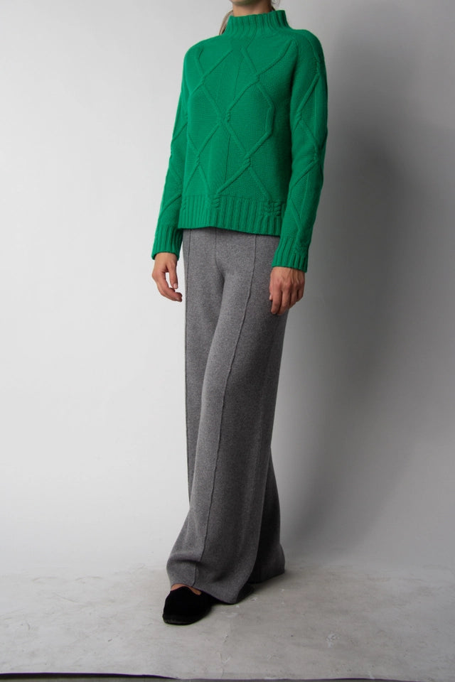 Turtleneck Sweater with Braids in Cashmere Blend Parrocchetto-Sweater-LÈMME-L-Urbanheer