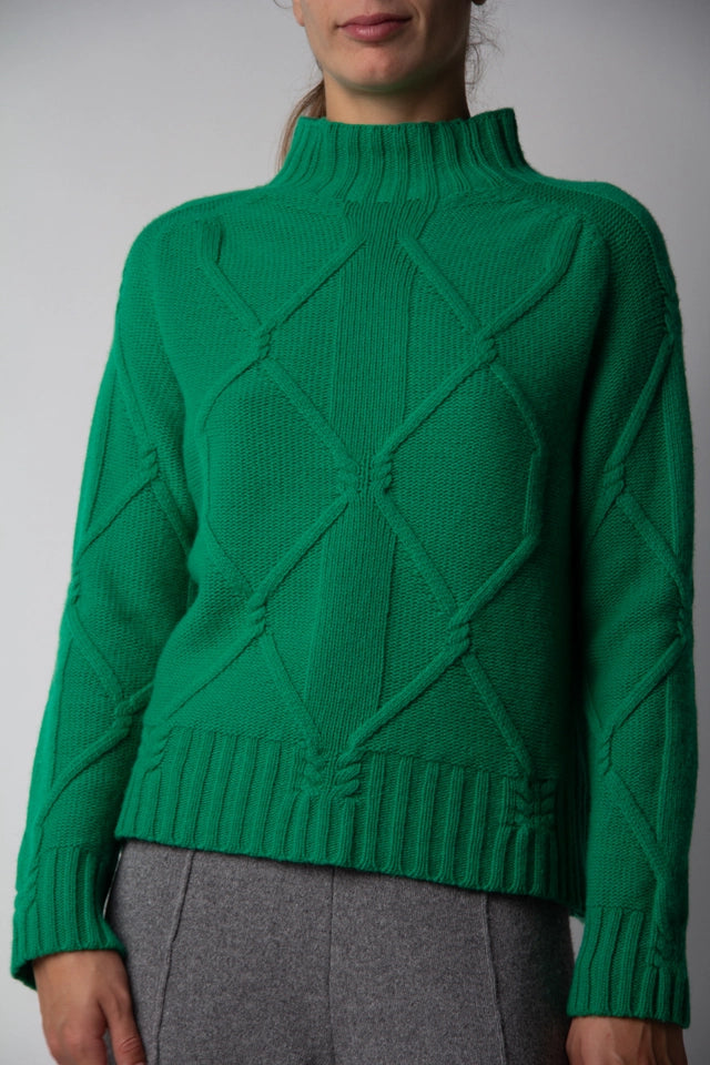 Turtleneck Sweater with Braids in Cashmere Blend Parrocchetto-Sweater-LÈMME-L-Urbanheer