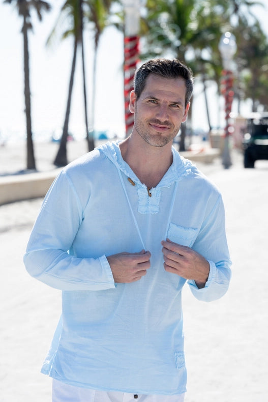 Tuscany Arctic Blue Hoodie-Hoodie-Cotton Natural-S-Urbanheer