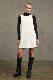 Tweed Trimmed Shift Mini Dress