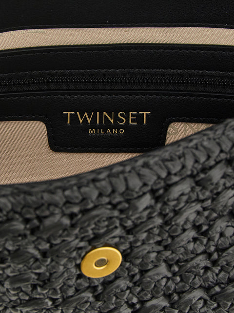 Twin Set Raffia Crossbody Bag