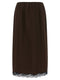 Twin Set Satin Froissé And Lace Skirt