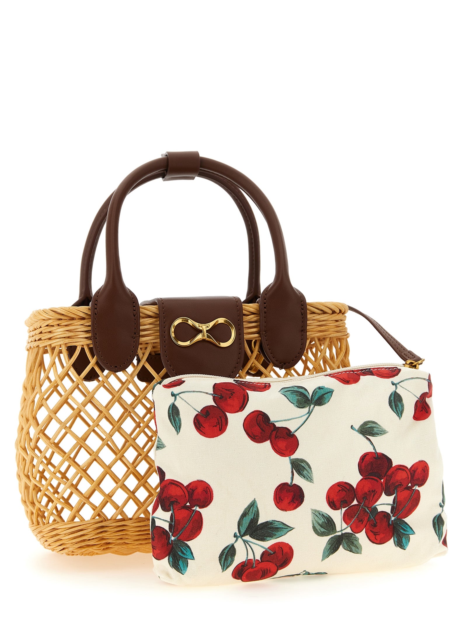 Twin Set Wicker Basket Shoulder Strap