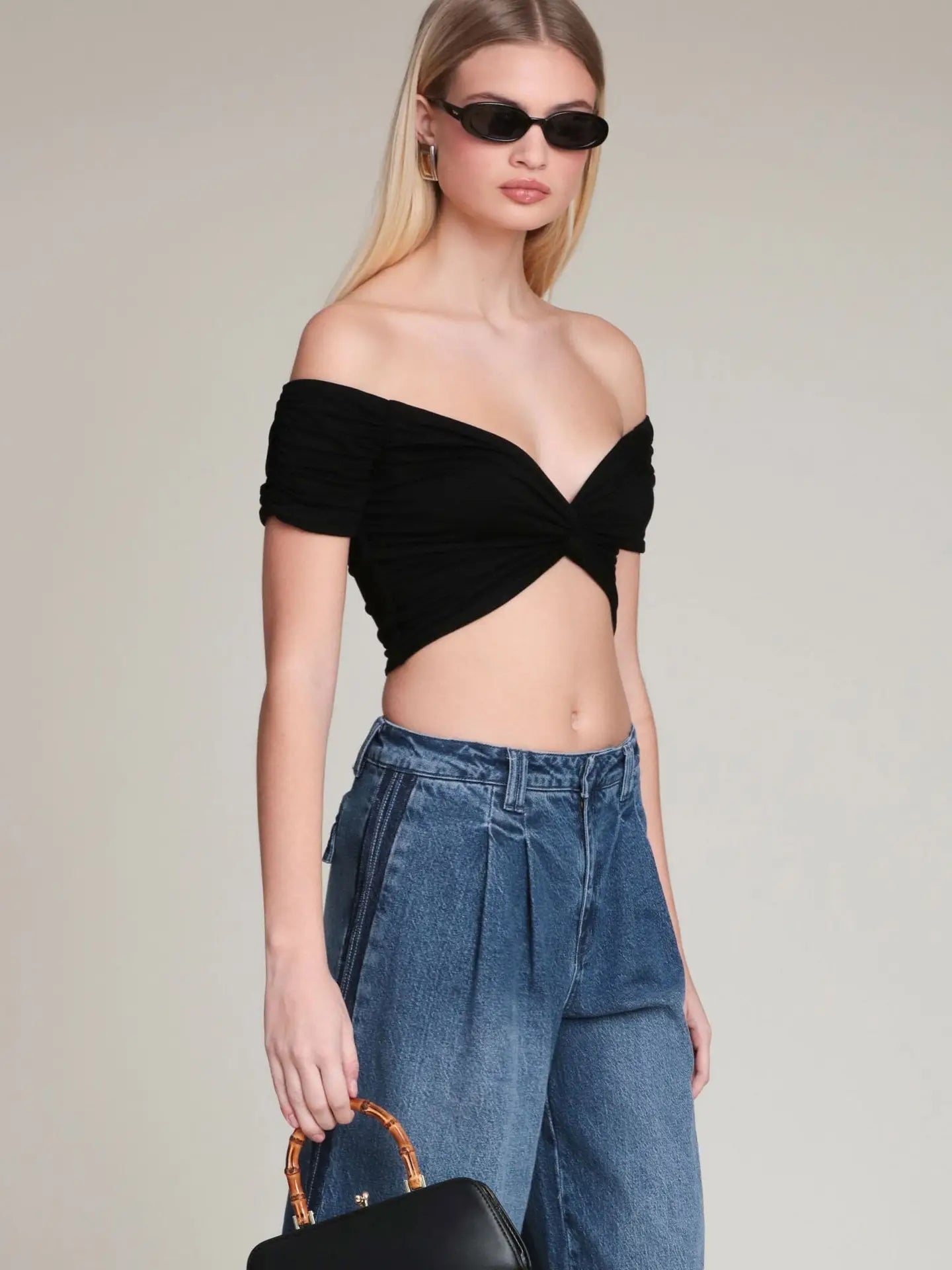 Twist Front Knit Crop Top