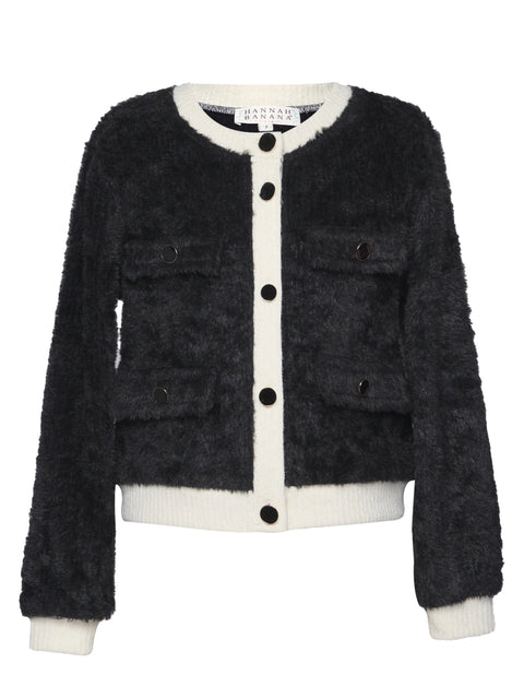 Two Tone Fuzzy Cardigan