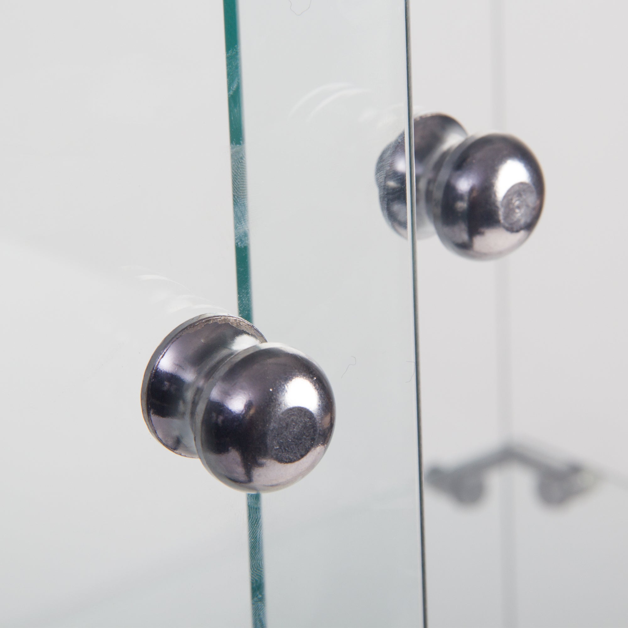 Two-door Glass Display Cabinet 2 Shelves with Door, Floor Standing Curio Bookshelf for Living Room-UH Decor-Default-Urbanheer