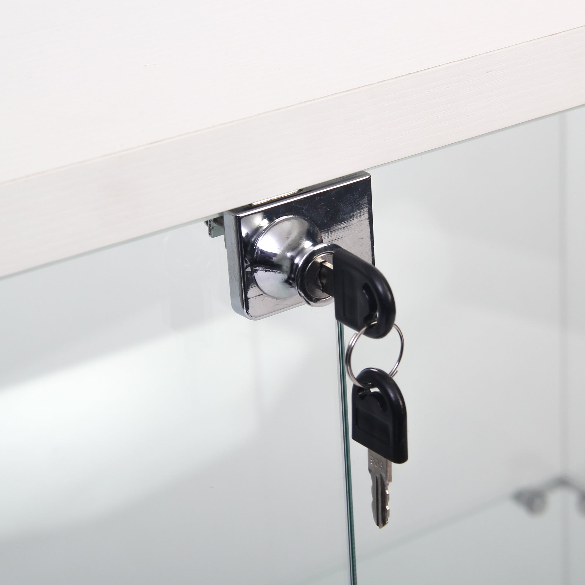 Two-door Glass Display Cabinet 4 Shelves with Door, Floor Standing Curio Bookshelf for Living Room-UH Decor-Default-Urbanheer