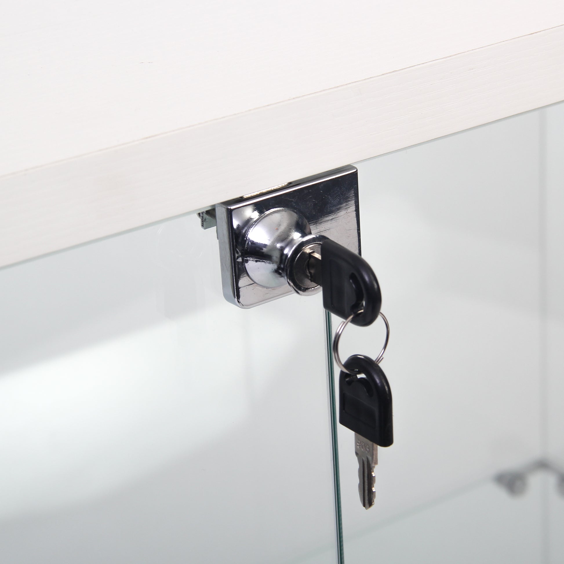 Two-door Glass Display Cabinet 4 Shelves with Door, Floor Standing Curio Bookshelf for Living Room-UH Decor-Default-Urbanheer